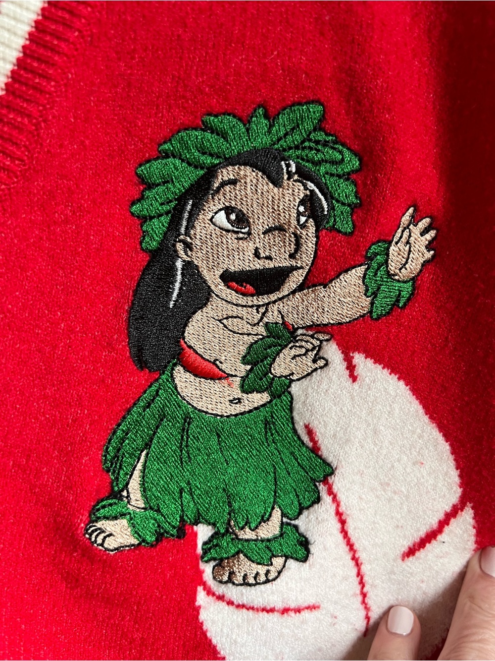 Disney Our Universe Women XL Lilo Stitch Red Cardigan Sweater BoxLunch Novelty - Picture 3 of 11